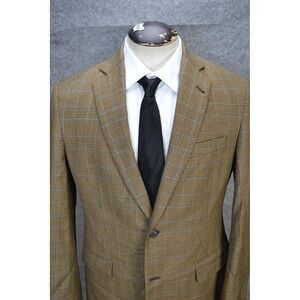 Brooks Brothers Blazer Mens 40R Brown Glen Plaid Wool 1818 Madison Sport Coat
